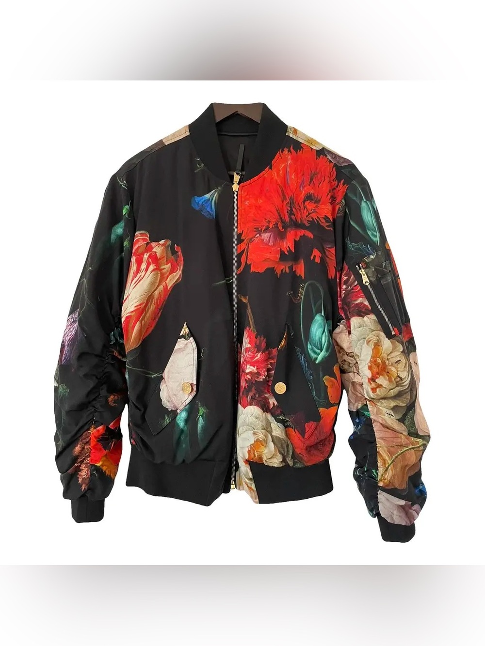 Rare Paul Smith Reversible Floral Wool Bomber Jacket Italy Retail $1595 XXL EUC